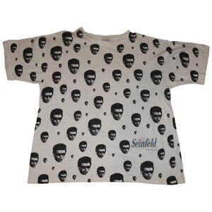 Vintage 1993 Kramer Face Seinfeld AOP T-Shirt Stanley Desantis Size XL